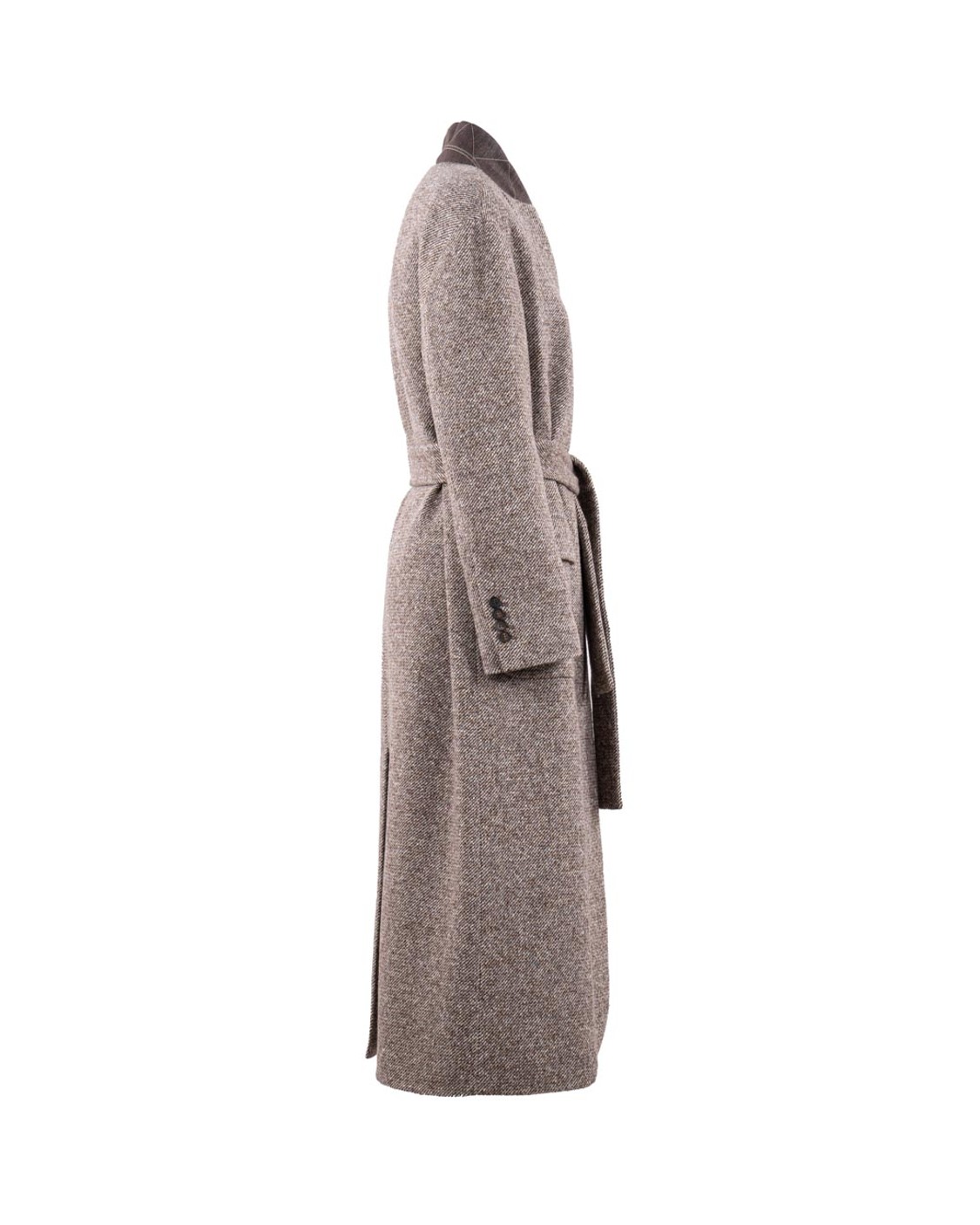 shop BRUNELLO CUCINELLI  Cappotto: Brunello Cucinelli cappotto in diagonale mélange di lana vergine e seta.
Cintura da annodare removibile.
Fodera in crêpe misto seta.
Rever sciallato.
Taschino su petto.
Tasche basse.
Polsini con bottoni.
Spacco singolo su retro.
Decorazione in monile Nickel-free.
Composizione: 73% LANA VERGINE, 22% SETA, 5% POLIAMMIDE.
Made in Italy.. MG5319932-C6321 number 9188391